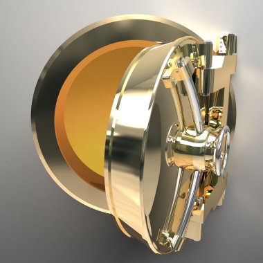 Gold safe vault clipart