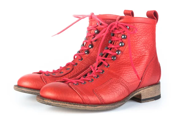 Chaussures rouges avec lacets Images De Stock Libres De Droits
