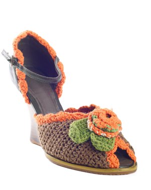 One knitted shoes clipart