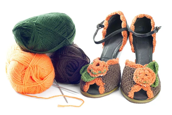 stock image Pair of knitted shoes