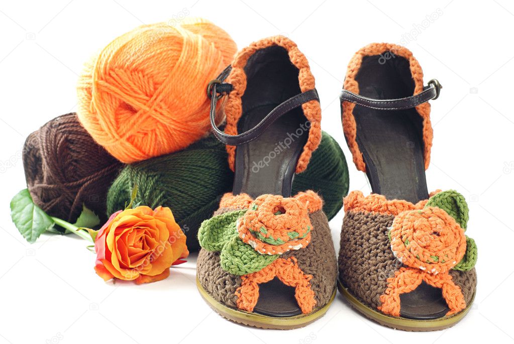 Pair of knitted shoes