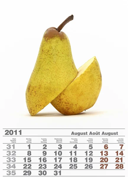 2011 augusti kalender — Stockfoto