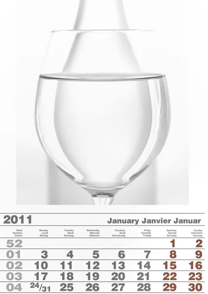 Calendário de janeiro 2011 — Fotografia de Stock