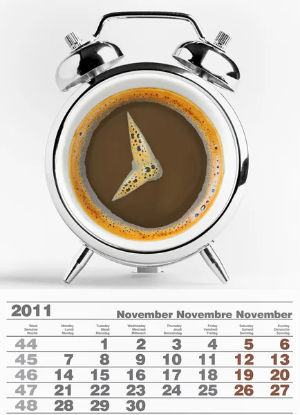 Calendário de novembro 2011 — Fotografia de Stock