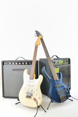 Guitars and amplifiers clipart