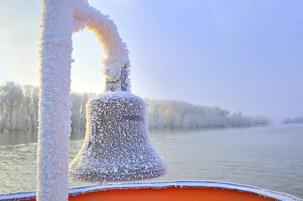 Fryst Fartyget Bell Vintertid — Stockfoto