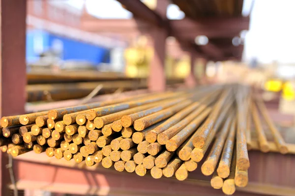 Steel bars in a pile — Stock Photo, Image