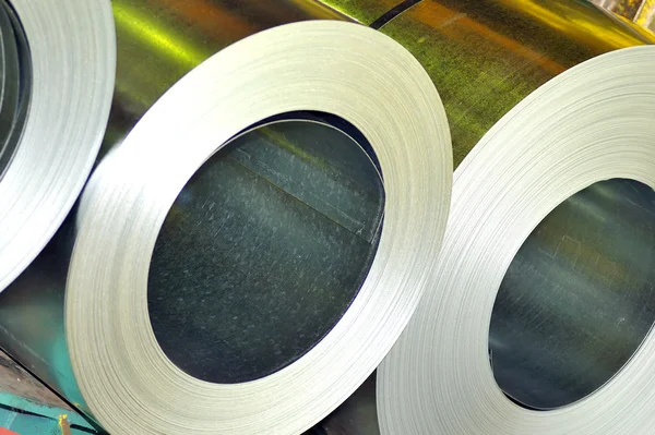 stock image Rolls of steel sheet