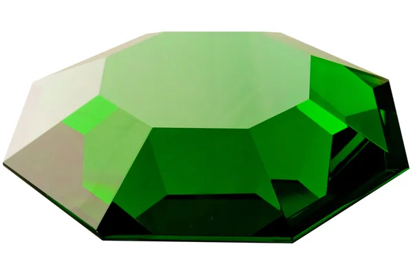 Verde isolado em um diamante branco — Fotografia de Stock