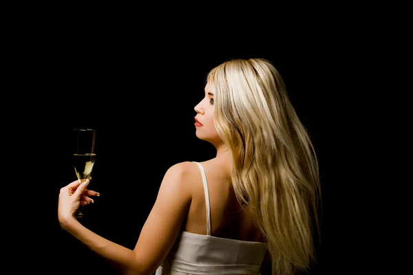 Sexy woman with champagne glass — Stock Photo, Image