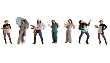 Photo of different womans doing something clipart