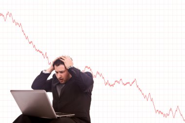 Photo of desperated man because of financial crash clipart