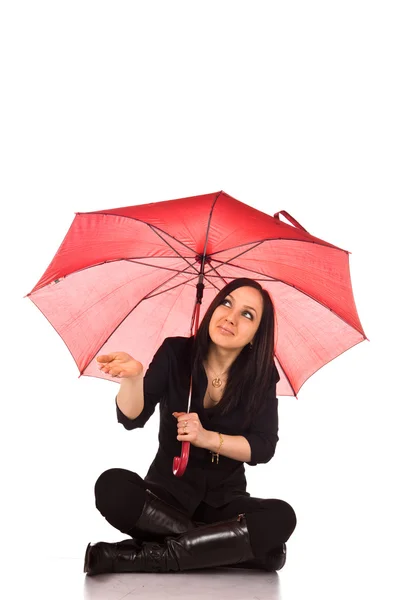Şemsiyeli kadın — Stok fotoğraf