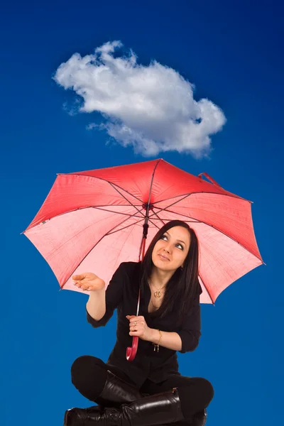 Şemsiye Ile Kadın Fotoğrafı — Stok fotoğraf