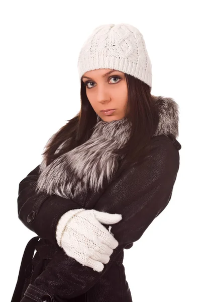 冬の服を着て女性 — ストック写真
