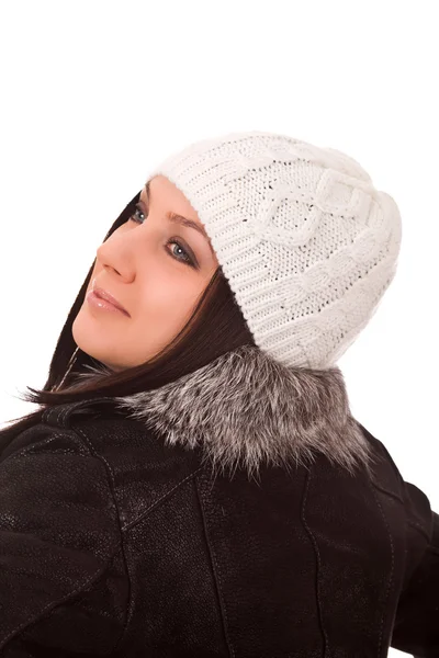 Donna con vestiti invernali — Foto Stock