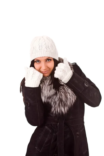 Femme avec des vêtements d'hiver — Photo