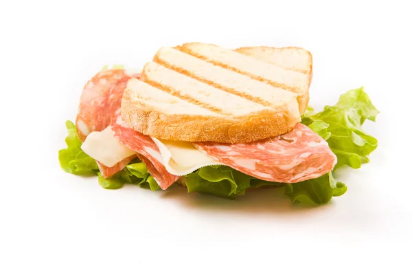 Delicioso sanduíche de queijo de salsicha — Fotografia de Stock