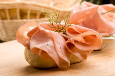 Sandwich with Mortadella clipart