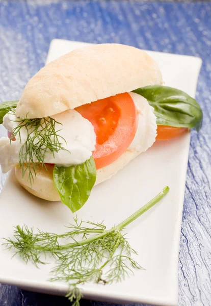 モッツァレラチーズのトマト サンドイッチ — ストック写真