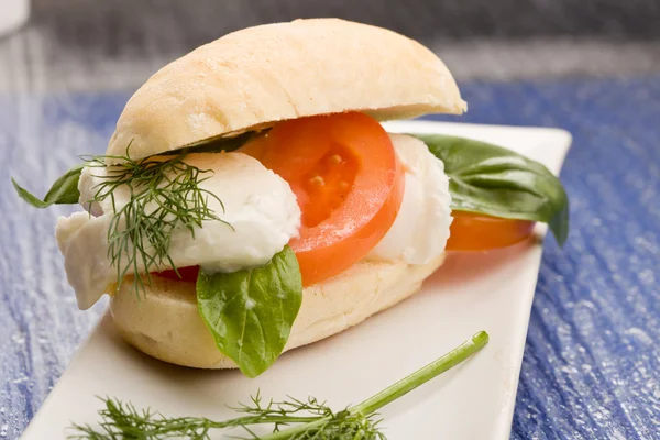 Sandwich de tomate Mozzarella — Foto de Stock