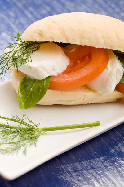Сир Моцарелла помідор сендвіч — стокове фото