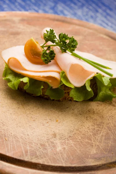 Slice of Bread with Turkey — Stock Photo, Image