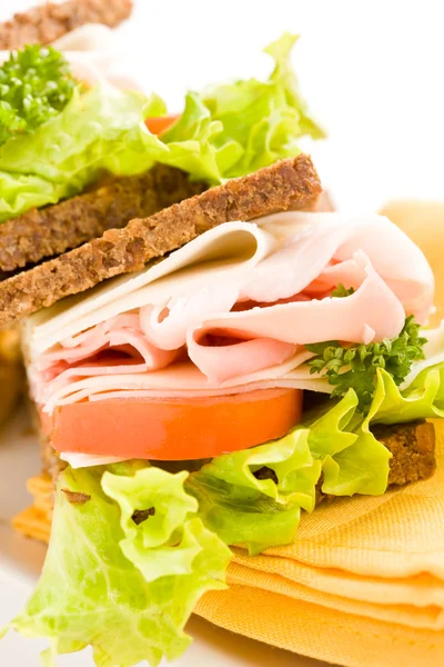 Sajt és sonka sandwich 2 — Stock Fotó