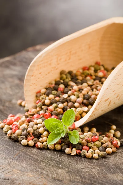 stock image Shovel with mixed pepper beans