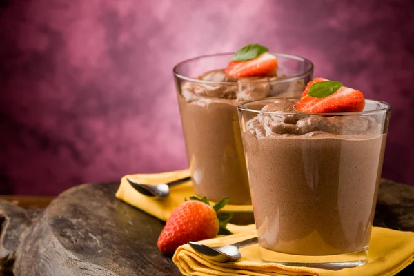 Chocolade mousse - pudding — Stockfoto