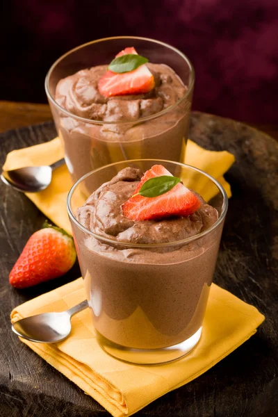 Mousse de chocolate - Pudim — Fotografia de Stock