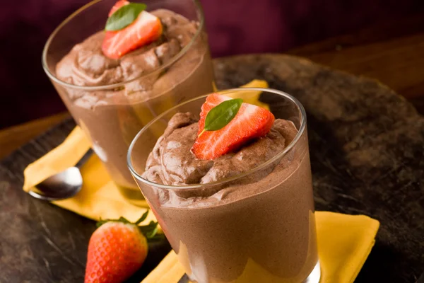 Chocolade mousse - pudding — Stockfoto