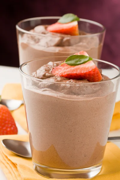 Chocolate Mousse - Pudding — Stock Photo, Image