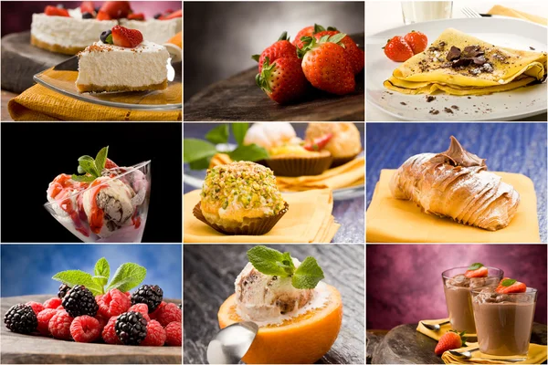 Dessert - Collage — Foto Stock