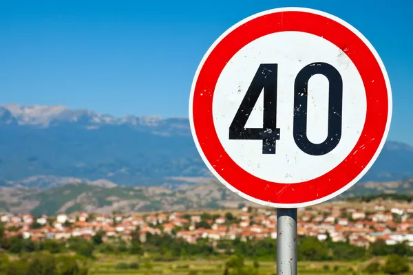 Old Speed Limit Sign — Stock Photo, Image
