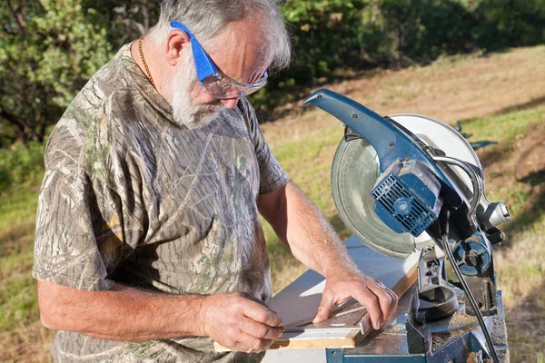 stock image Carpenter Measuring and Marking