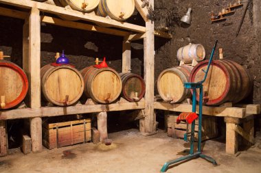 Traditional wine cellar in historic Melnik, Bulgaria. clipart