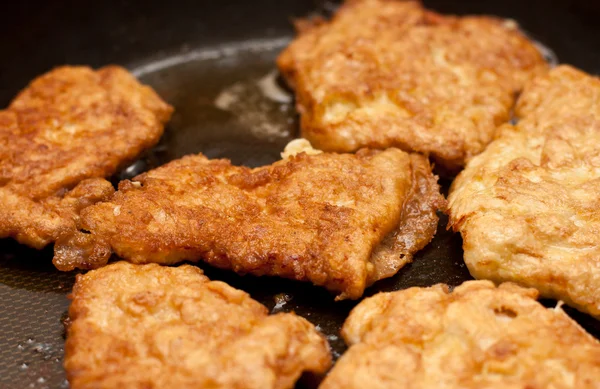 Kyckling Kotletter Förbereder Pannkakslagg — Stockfoto