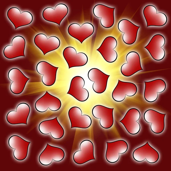 Valentýn Srdce Pozadí Láska Balicí Papír — Stock fotografie