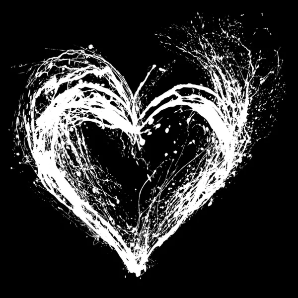 Černá Abstraktní Valentine Srdce Černém Pozadí — Stock fotografie