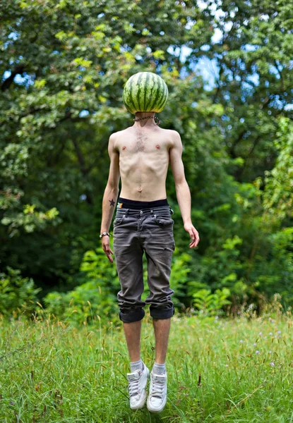Wassermelone springen — Stockfoto