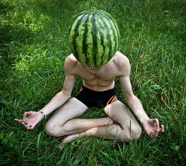 Wassermelonen-Meditation — Stockfoto