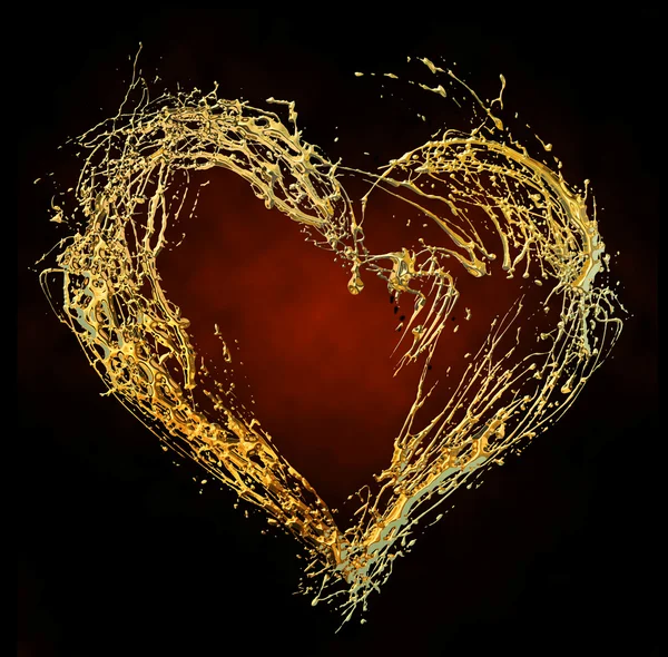 Abstract valentine's golden heart — Stock Photo, Image