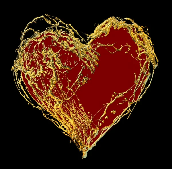 Abstraktní Valentýnský zlaté srdce — Stock fotografie