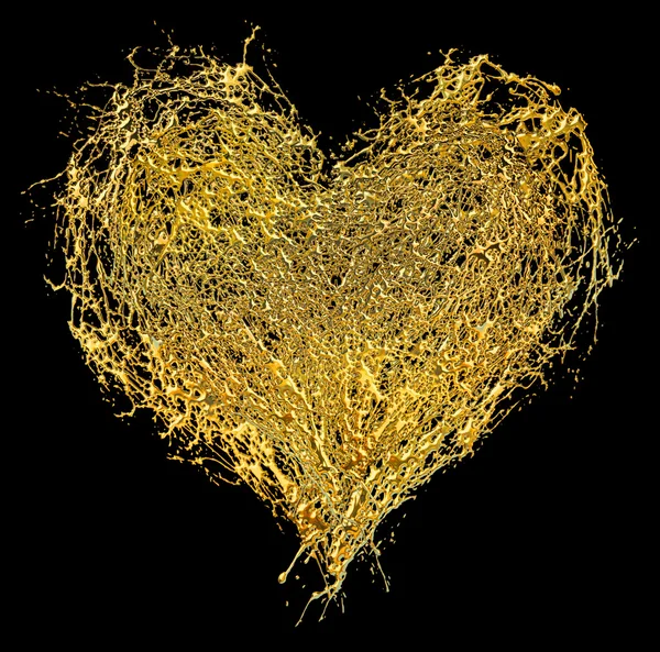 Золотое сердце Валентина — стоковое фото
