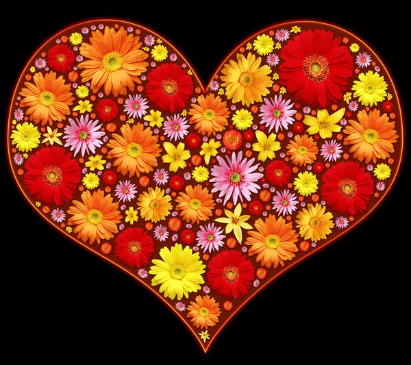 Blommor hjärta — Stockfoto
