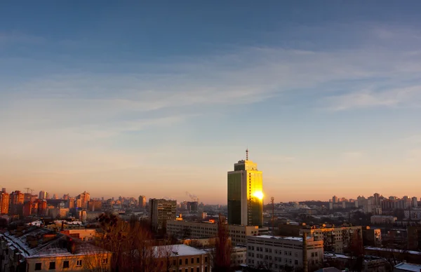 Kiev zonsondergang stadsgezichtKiev günbatımı cityscape — Stok fotoğraf