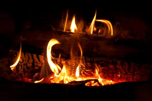 Požár v komíně — Stock fotografie