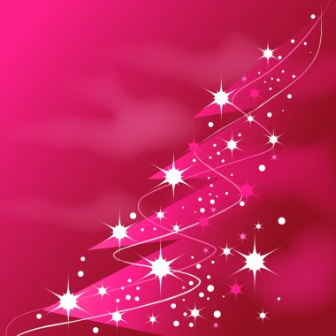 Shiny pink Christmas tree clipart