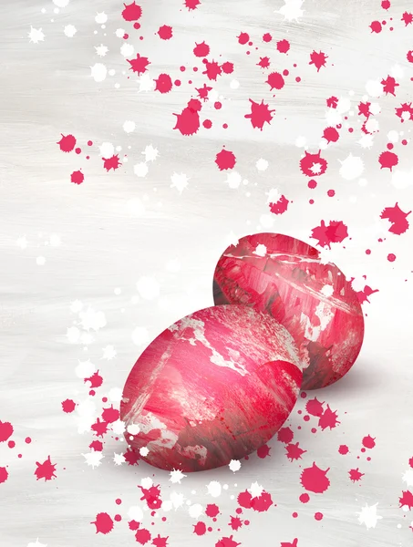 Umělecké červené velikonoční vajíčka — Stock fotografie